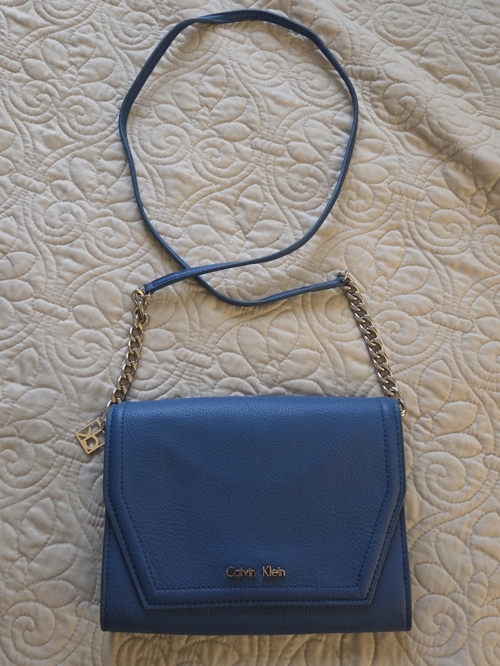 Calvin Klein Blue Leather Crossbody